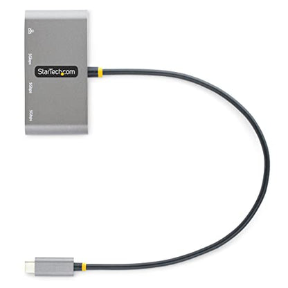 StarTech 3-Port USB-C Hub with Gigabit Ethernet, 5Gbps, USB-A Splitter | 3x USB-A splitter, Wired networking, Windows, macOS, Linux, iPadOS, ChromeOS, Android, MAC address changer