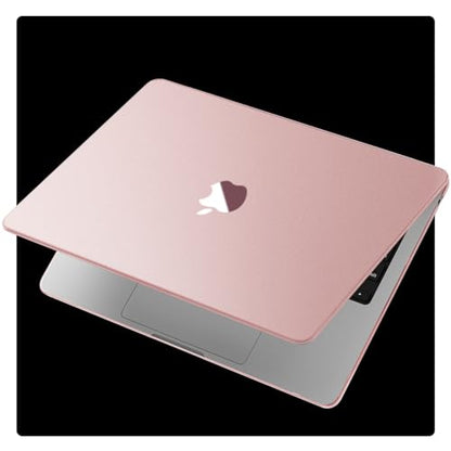 Soonjet for MacBook Air 13 inch Case M5 M4 M3 M2 2026-2022 Laptop Cover | Pink Clear, Matte Finish, Protective Hard Shell, Laptop Cover, Ultra Thin & Light, Anti Crack & Fingerprint & Scratch - color: Rose Pink