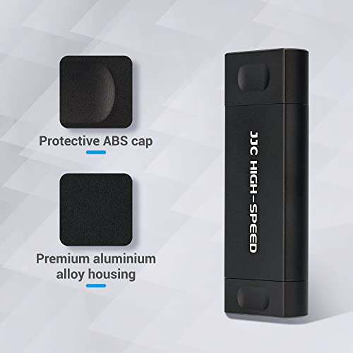 JJC UHS-II SD MicroSD USB Card Reader, Transfer Speed up to 312MB/s, Black | SD Card Adapter, 3-in-1 USB-A USB-C Micro USB Connection Port, Compatible with Computer, Laptop, OTG Enable Phone & Tablet - color: Black