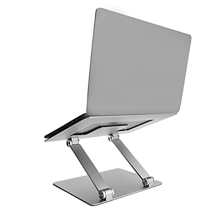Collapsible Aluminum Alloy Laptop Stand, Portable Computer Riser Stand with Heat Dissipation Holes, Adjustable Height Notebook Support for Ergonomic Workstation Setup