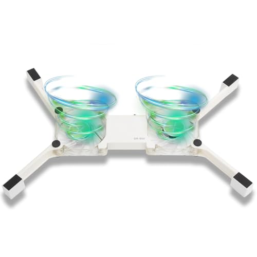ASHATA Portable Laptop Cooling Pad with Antiskid Mount, Light Emitting Fan, USB Foldable Heat Dssipation Stand for Notebook Computer (White)