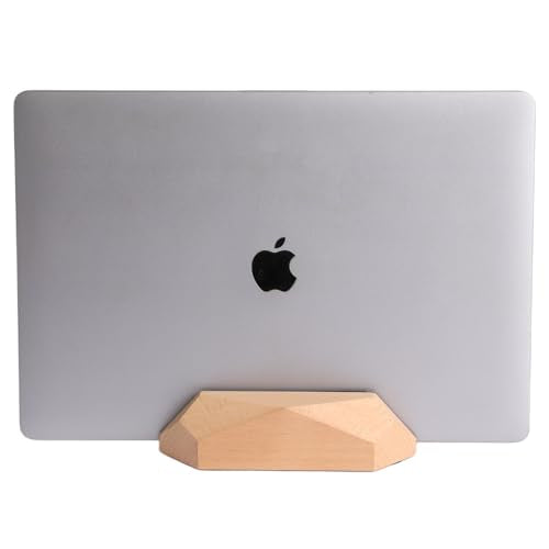 Adjustable Vertical Laptop Stand, MacBook Holder Wood Stand, Wooden Laptop Stand, Vertical Laptop Holder for Desk, Width Adjustable Dock Fits All MacBook/Surface Pro - color: 1 slot beech