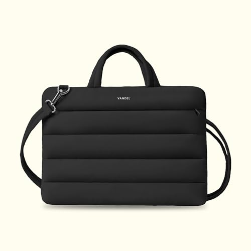 Vandel 13-14 inch Laptop Carrying Case Sleeve w. Strap, Shoulder Bag Handle | Fits MacBook Air 13 Inch MacBook Pro 14 Carrying Case Messenger, Laptop Computer Bag for Women, Hidden Front Zipper Pocket - color: 4. Black, size: 13-14 Inch