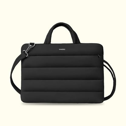 Vandel 13-14 inch Laptop Carrying Case Sleeve w. Strap, Shoulder Bag Handle | Fits MacBook Air 13 Inch MacBook Pro 14 Carrying Case Messenger, Laptop Computer Bag for Women, Hidden Front Zipper Pocket - color: 4. Black, size: 13-14 Inch