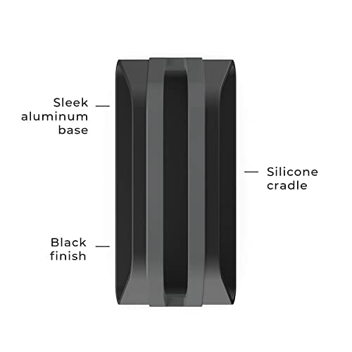 HumanCentric Vertical Laptop Stand Compatible with MacBook Pro and MacBook Air, Holder for Personal Computer Desk Stand, Aluminium, Exchangeable Inserts to Fit Different Device Models, Black - color: Black