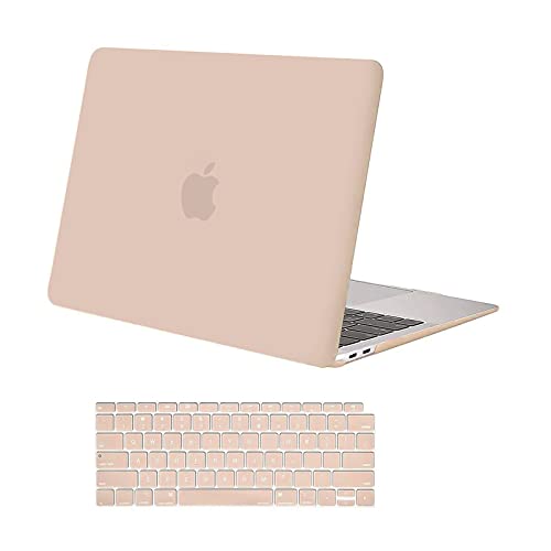 MOSISO Compatible with MacBook Air 13 inch Case M1 2021 2020 2019 2018 Release A2337 A2179 A1932 Touch ID, Plastic Hard Shell Cover&Keyboard Cover for MacBook Air 13.3 inch Case M1, Camel - color: Camel