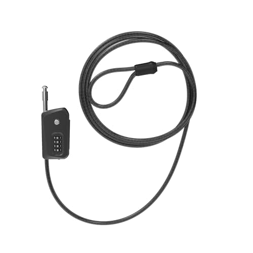 6ft Python Cable Lock for Bike, Bicycle, Scooter, Trail Camera Locking, 4 Digit Combination Padlock, Heavy Duty Anti Theft, Weatherproof, Adjustable Steel Cable Lock for Trail Cam, Kayak - color: Black