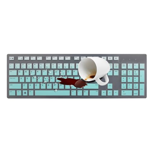 Keyboard Cover Skins Compatible with Dell KM636 Wireless Keyboard & Dell KB216 Wired Keyboard & Dell Optiplex 5250 3050 3240 5460 7450 7050 & Dell Inspiron AIO 3475/3670/3477 All-in one Desktop-OM - color: OmbreMint