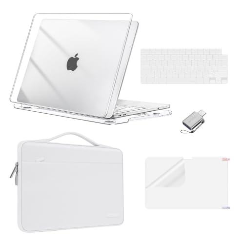 MOSISO Compatible with MacBook Neo Case 13 inch 2026 A3404 A18 Pro Chip | Crack & Scratch Resistant Hard Shell Case&360 Protective Sleeve Bag&Keyboard Cover&Screen Protector&Type C, Crystal Clear - color: Crystal Clear
