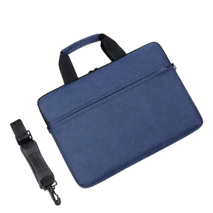 Laptop Bag Water-resistant Laptop Sleeve Case with Shoulder Straps & Handle, Computer Slim Briefcase - color: Blue, size: 14