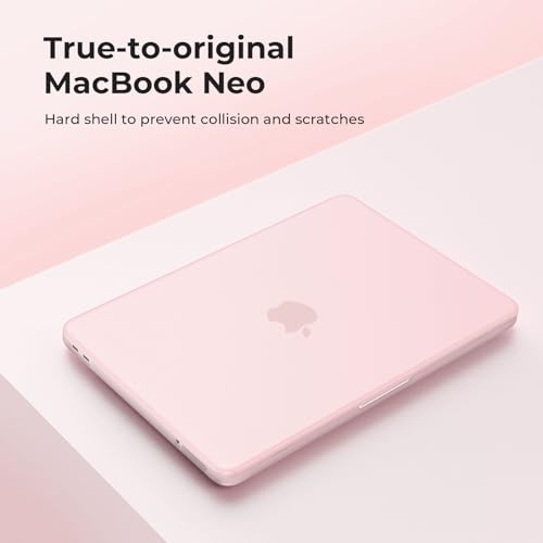 EooCoo for MacBook Neo Case 13 inch 2026, Scratch Resistant, Matte Blush | 4 in 1 Kit, Durable, Easy Snap-On, Stays New, Model A3404 (A18 Pro Chip) - color: Matte Blush
