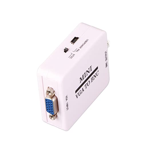 Ejoyous VGA to BNC Converter, Mini HD VGA to BNC 1920 x 1080 Resolution USB Video Converter for Home Audio HDTV Monitors TVs Computer