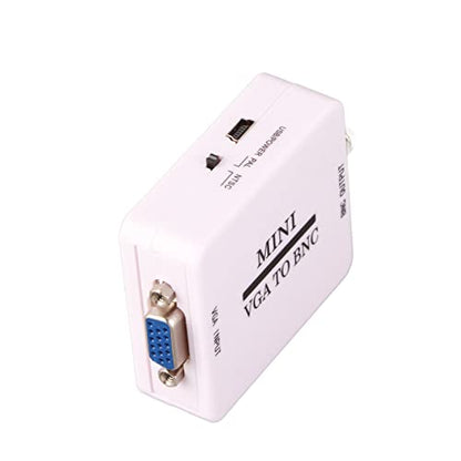 Ejoyous VGA to BNC Converter, Mini HD VGA to BNC 1920 x 1080 Resolution USB Video Converter for Home Audio HDTV Monitors TVs Computer