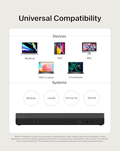Belkin 15-in-1 Universal Triple Display DisplayLink Docking Station Hub w/ 3 HDMI Ports, 2 DisplayPorts for Triple 4K Display w/ 85W PD, 3.5mm Mic/Speaker, 1 USB-C, & 5 USB-A Ports, Black - style: 15-in-1, Triple Display, 85W