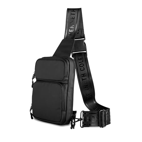 Kenneth Cole REACTION Ryder Coated Polyester Tech Crossbody Bag, Black - style: Crossbody