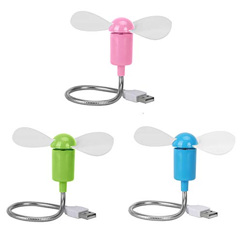 Mini Mobile USB Powered Cooling Fan Flexible Goose neck Air Blower For Desktop PC Computer Laptop Notebook Tablet 3 Pack (Pink/Green/Blue) - color: Pink/Green/Blue