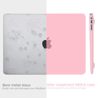 B BELK Compatible with MacBook Air 13 inch Case 2010-2017 Model A1466 A1369 | Matte Plastic Laptop Hard Shell Case for MacBook Air 13.3 inch with Keyboard Cover & Screen Protector, Pink - color: Pink
