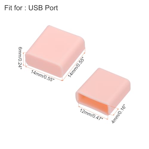 uxcell 40pcs USB Male Port Silicone Protectors Anti Dust Cap Cover Pink - color: Pink