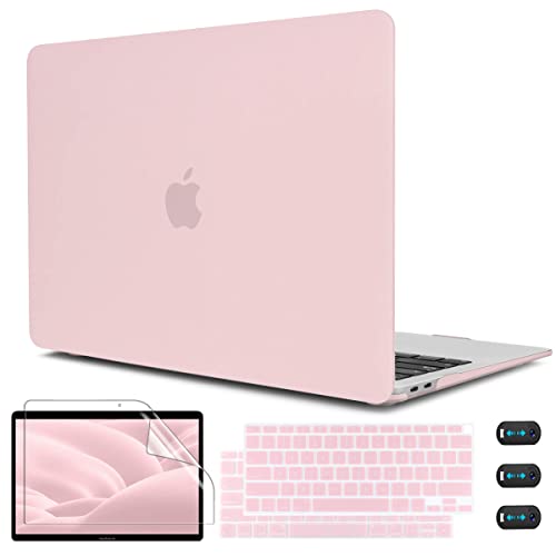 CISSOOK Baby Pink Case for MacBook Air 13 Inch A2337 M1 A2179 A1932 2021-2018 Release, Plastic Chalk Pink Hard Shell Cover with Keyboard Cover & Screen Protector for MacBook Air 13 with Touch ID 2021 - color: Air13inch-Baby Pink