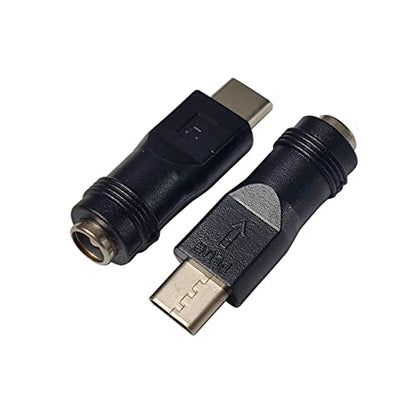 USB C to DC Power Adapter Type C Male to DC5.5x2.1mm Female 2pcs | Connector DC5521 Female to Type C Male Charge Adapter for Laptop PC Smart Phone
