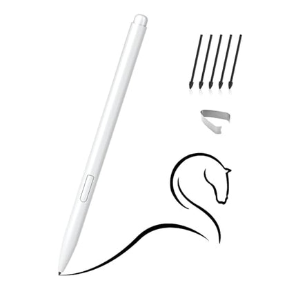 Magnetic EMR Stylus Compatible with Remarkable 2, Replacement Digital Pen with Eraser, 4096 Pressure Levels, Palm Rejection, Tilt Support, for Remarkable/Samsung/Wacom/Onyx EMR Devices-5 Tips (White) - style: White Pen with 5 Tips