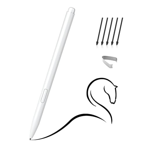 Magnetic EMR Stylus Compatible with Remarkable 2, Replacement Digital Pen with Eraser, 4096 Pressure Levels, Palm Rejection, Tilt Support, for Remarkable/Samsung/Wacom/Onyx EMR Devices-5 Tips (White) - style: White Pen with 5 Tips