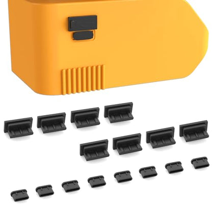 8 Pack Anti-Dust Plugs for Dewalt Work Light, Charging Port Cover Caps Protector Compatible with USB-C & USB-A Ports on Laptops, Phones, AirPods, Power Tools and More