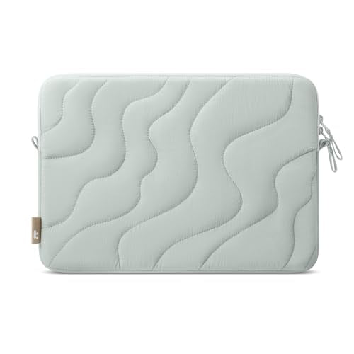 tomtoc 360 Protective Puffy Laptop Case for 16-inch MacBook Pro M5 Pro/Max | 2026, A3428 A3429, M4/M3/M2/M1 Pro/Max A3403 A3186 A2991, Quilted Design Soft Puffer Travel Sleeve Bag for Dell XPS 16 Laptop - color: Lakeshore, size: 16-inch for MacBook Pro