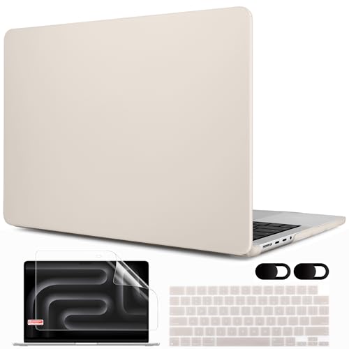 MEEgoodo for M5 MacBook Pro 16 inch Case 2026 2024 2023 2021 (Fit Model A3429/A3428/A3403/A3186/A2991/A2780/A2485) M5 M4 M3 M2 M1 Pro/Max, Laptop Case with Keyboard & Webcam Cover, Rock Gray - color: Rock Gray