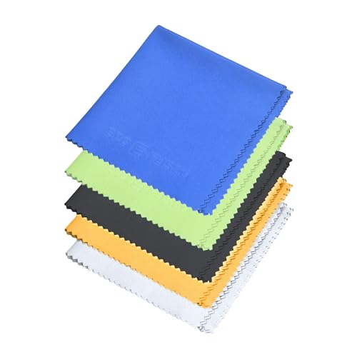 Eco-Fused Microfiber Cleaning Cloth - 8 x 8 Inch Microfiber Cloth - Pack of 5 Lens Cleaning Wipes - Cleaning Cloth for Glasses, Eyeglasses, Camera Lens & Phones - color: 5 Pack - 8 X 8 Inch