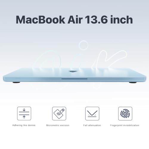 Macaset for MacBook Air 13 inch Case | M5 M4 M3 M2 | 2026–2022 | Precision Fit | Original-Color Match | Durable Hard Shell | Micro-Clip Closure | Scratch & Fingerprint Resistant - color: Frosted Skyblue