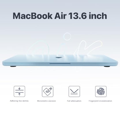 Macaset for MacBook Air 13 inch Case | M5 M4 M3 M2 | 2026–2022 | Precision Fit | Original-Color Match | Durable Hard Shell | Micro-Clip Closure | Scratch & Fingerprint Resistant - color: Frosted Skyblue