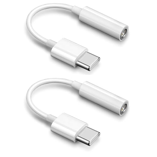 USB-C to 3.5mm Headphone Jack Adapter, Audio Aux Dongle for iPhone 16/15 Pro Samsung Galaxy S25/S24/S23 iPad Pro, Hi-Fi DAC Converter Cable Compatible with Pixel 9/8 & Type-C Devices (2)