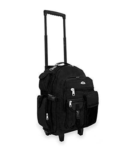 Everest Deluxe Wheeled Backpack, Black, One Size - color: Black