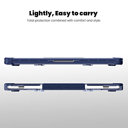 MEEgoodo Case for MacBook Air 15 inch 2026 2025 2024 2023, Case Fit Model (A3448/A3241/A3114/A2941) with M5/M4/M3/M2 Chip, Laptop Hard Shell with Heavy Duty Rugged Shockproof, Navy Blue XK - color: Navy Blue XK