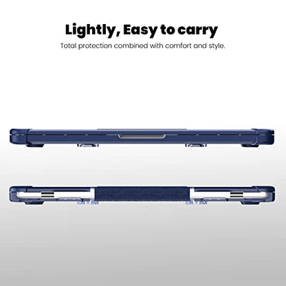 MEEgoodo Case for MacBook Air 15 inch 2026 2025 2024 2023, Case Fit Model (A3448/A3241/A3114/A2941) with M5/M4/M3/M2 Chip, Laptop Hard Shell with Heavy Duty Rugged Shockproof, Navy Blue XK - color: Navy Blue XK