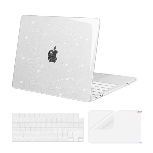 MOSISO Glitter Cover Compatible with MacBook Neo Case 13 inch 2026 Release Model A3404 with A18 Pro Chip, Crack-Resistant Protective Sparkly Hard Shell Case&Keyboard Cover&Screen Film, Clear - color: Clear
