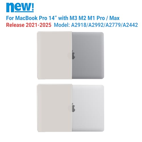 IBENZER Compatible with MacBook Pro 14 Inch Case 2026 2025 2024 2023 2022 M5 M4 M3 M2 M1 A3434 A3112 A3185 A3401 A2918 A2992 A2779 A2442 Mac Pro/Max,HardShellCase&KeyboardCover,RockyGray,T14RKGY+1 - color: Rocky Gray, size: For Macbook Pro 14" with Touch