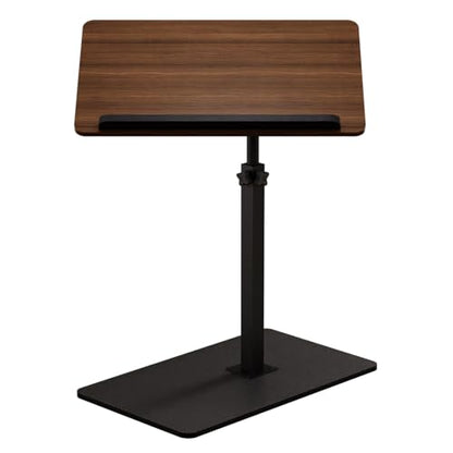 C Shaped End Table,20" W x 14" L,17"-31" Adjustable Height,Swivel and Turnable Desktop,Foldable Side Table for Small Spaces,Black Walnut (Black Walnut, 19.7" x 13.8") - color: Black Walnut, size: 19.7" x 13.8"