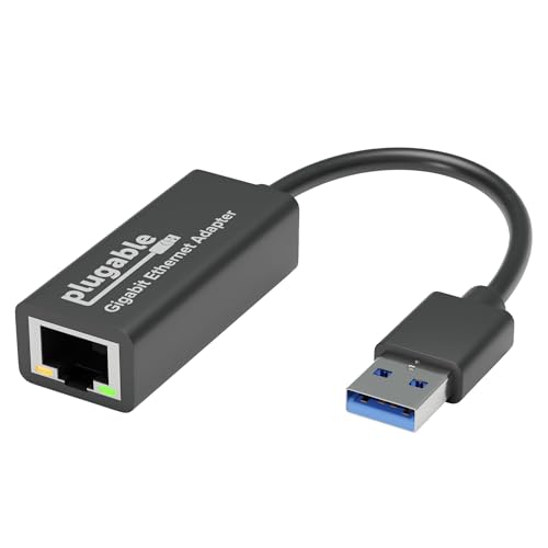 Plugable USB to Ethernet Adapter, USB 3.0 to Gigabit Ethernet, Compatible with Windows 11, 10, 8.1, macOS 11+ and Newer, Chrome OS