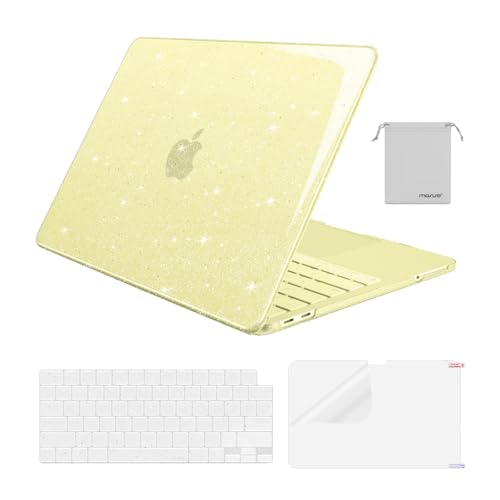 MOSISO Sparkly Glitter Case Compatible with MacBook Neo Case 13 inch 2026 | Model A3404 with A18 Pro Chip, Crack-Resistant Protective Hard Shell Case&Keyboard Cover&ScreenFilm&Pouch, Citrus - color: Citrus