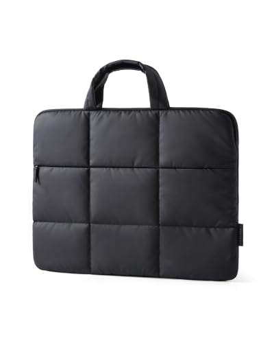 BAGSMART Laptop Sleeve 15.6 Inch Puffer Quilted Water Resistant Lightweight Laptop Case for Women Office School Travel - color: Black, size: 15.6 Inch