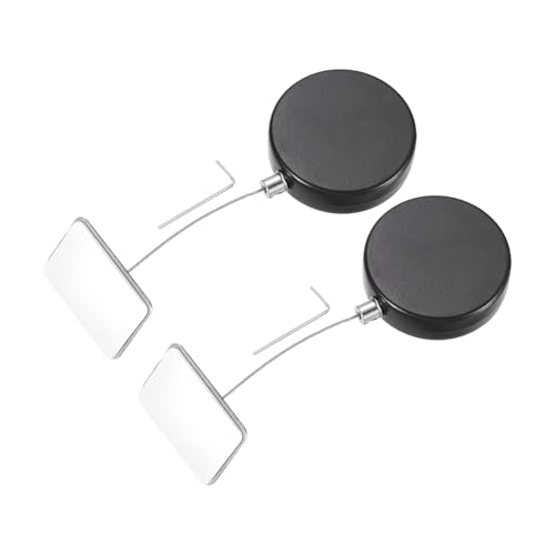 MECCANIXITY 3.3ft Retractable Cable Lock with Square Patch Remote Control Security Lock with Adjustable Cord Tether Anti Theft for Laptop, TV, 150 G, Black, 2 Pack - color: Black