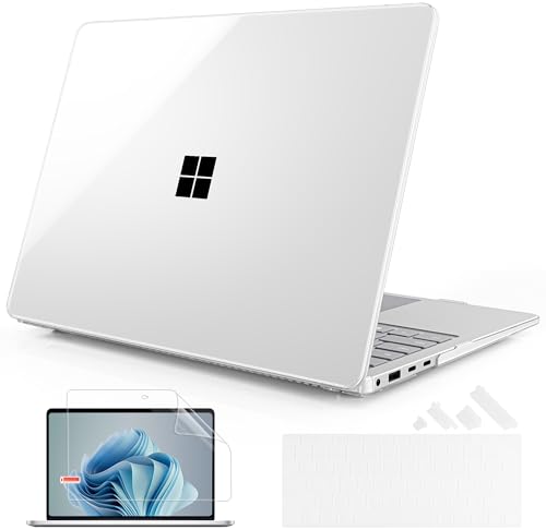 Mektron Clear Case for 13.8" Microsoft Surface Laptop 8 2026 Fits Surface Laptop 13.8 Inch 7 2024 Cover (Model: 2036),Keyboard Cover +Screen Protector +Dust Plugs, Crystal Clear - color: Crystal Clear