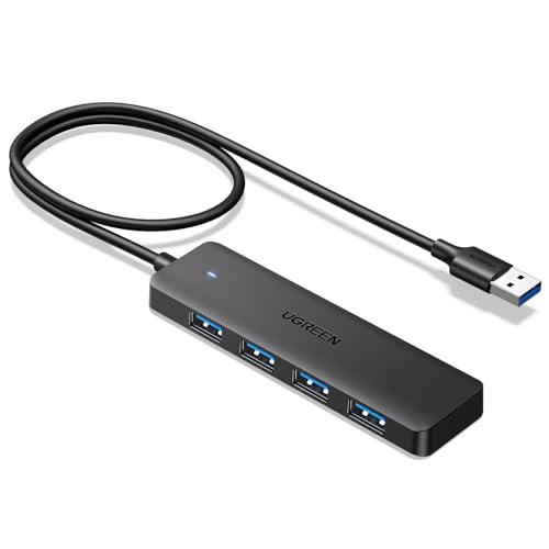 UGREEN USB 3.0 Hub, 4 Ports USB A Splitter Ultra-Slim USB Expander, 2 ft | 5Gbps Data Transfer for Mouse, Keyboard, Flash Drive, U Disk, Printer Compatible with Laptop, Desktop PC, Xbox, PS5, and More - size: ['2 feet'], style: USB-A