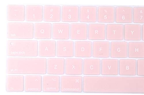 Soft Silicone English Language Keyboard Cover Skin Compatible with MacBook Pro 13 inch and 15 inch with Touch Bar Models: A2159 / A1989 / A1990 / A1706/ A1707 - Release 2019 2018 2017 2016- Light Pink - color: English Language, Light Pink, size: Compatibl