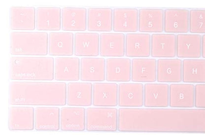 Soft Silicone English Language Keyboard Cover Skin Compatible with MacBook Pro 13 inch and 15 inch with Touch Bar Models: A2159 / A1989 / A1990 / A1706/ A1707 - Release 2019 2018 2017 2016- Light Pink - color: English Language, Light Pink, size: Compatibl