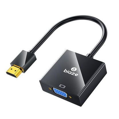 HDMI to VGA Adapter with 3.5mm Audio & USB Power – 1080P Converter for Laptop, TV Box, PS4, Monitor & Projector - style: ZH10-PCblack