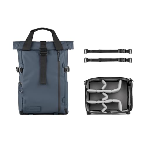 WANDRD PRVKE Rolltop 21L V4 Photography Bundle – Expandable Travel Camera Backpack with Essential Camera Cube and Laptop Sleeve - color: Aegean Blue, size: 21L (Photography Bundle), style: Rolltop