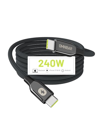 USB C to USB C Cable 6FT, Nylon Braided 240W Fast Charging Cord | Built for Daily Durability, Tangle-Resistant Design, PD Fast Charging, for iPhone 17/16/15, Galaxy S26/S25, iPad, MacBook Air - color: C to C Braided Black